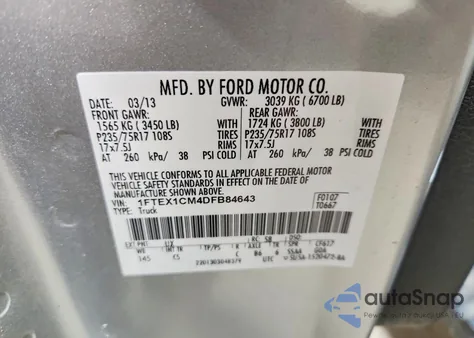 2013 Ford F150 Super Cab from USA, damaged, VIN 1FTEX1CM4DFB84643